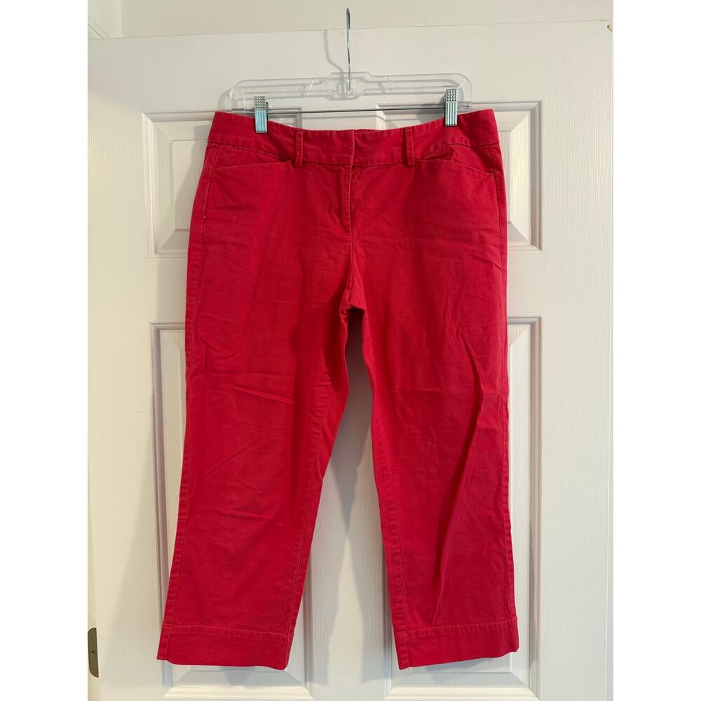 Ann Taylor LOFT Marisa Fit Crop Pants - Dark Pink / Coral - Size 8